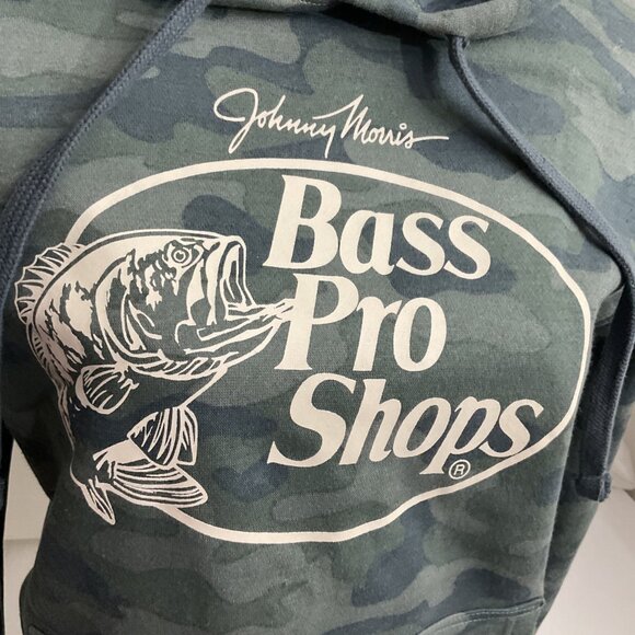 Bass Pro Shops Camouflage Hoodie XS Johnny Morris Logo Cotton Blend Unisex - Picture 2 of 9